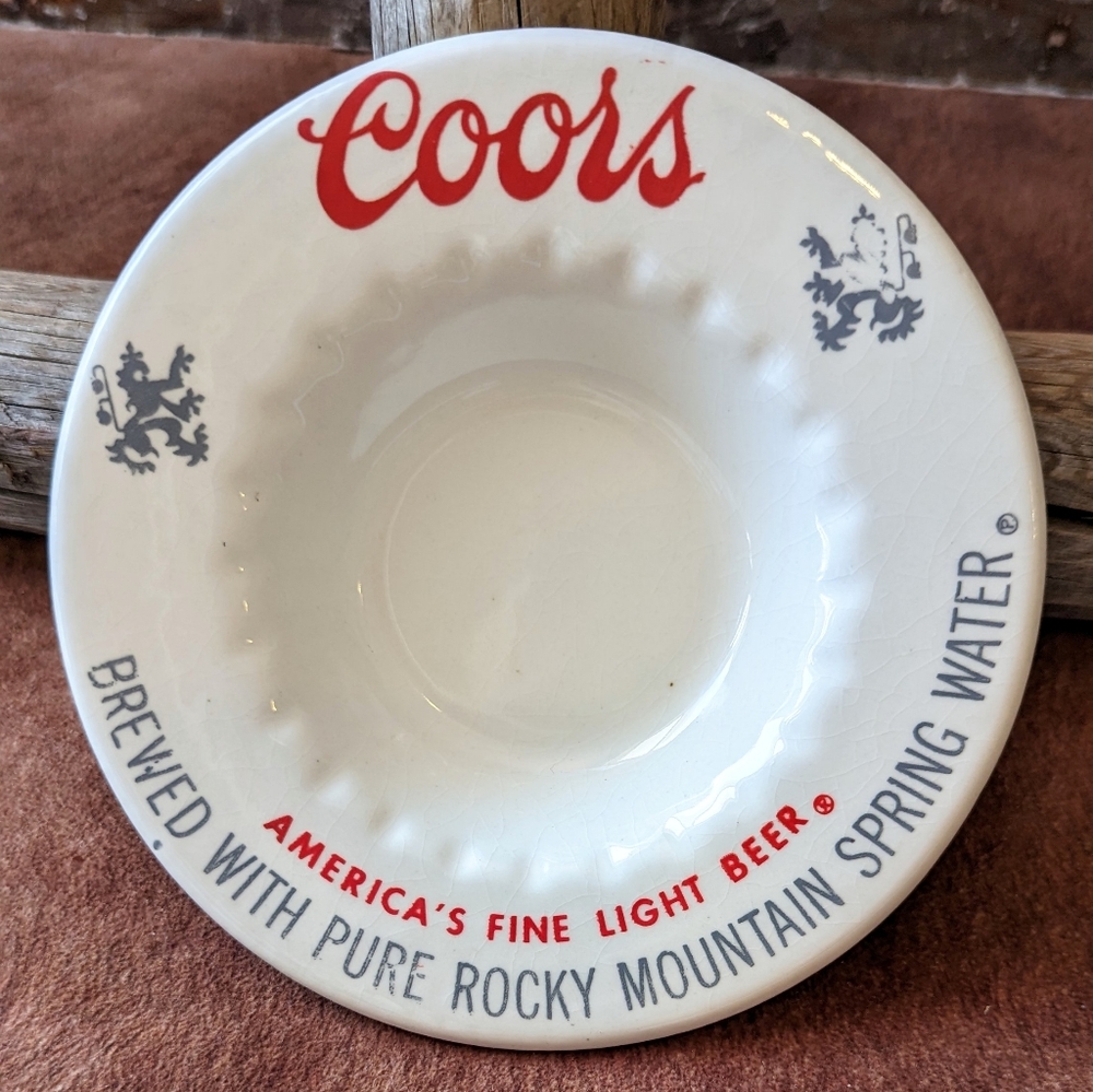 Vintage Collectible Coors Beer 1970's Ceramic Ashtray
